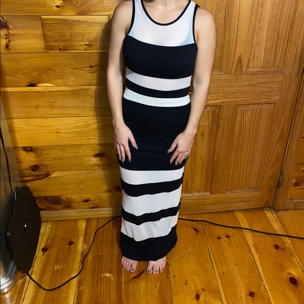 Black/ white maxi dress